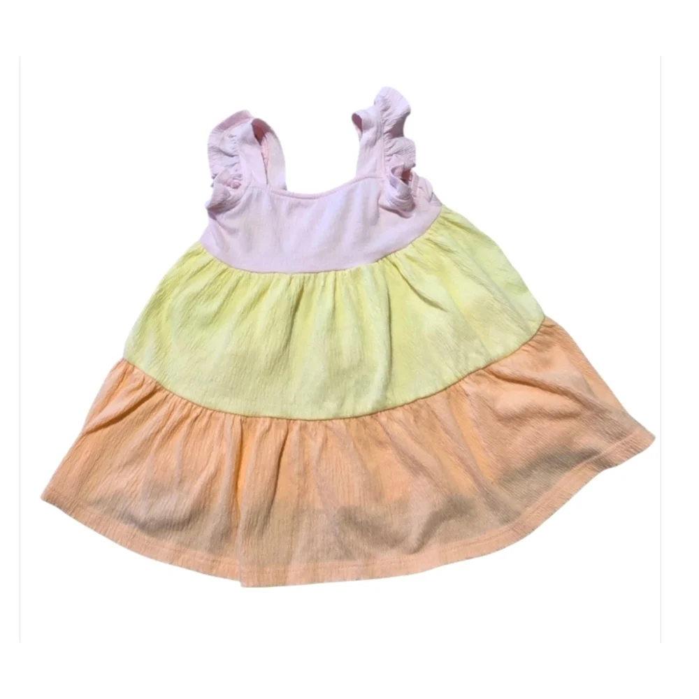 Carter's Baby Flutter Crinkle Jersey Dress Pastel Colors Size 18M